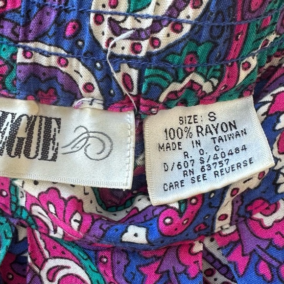 Vogue Vibrant Paisley Maxi Skirt Vintage 90s - Picture 2 of 2